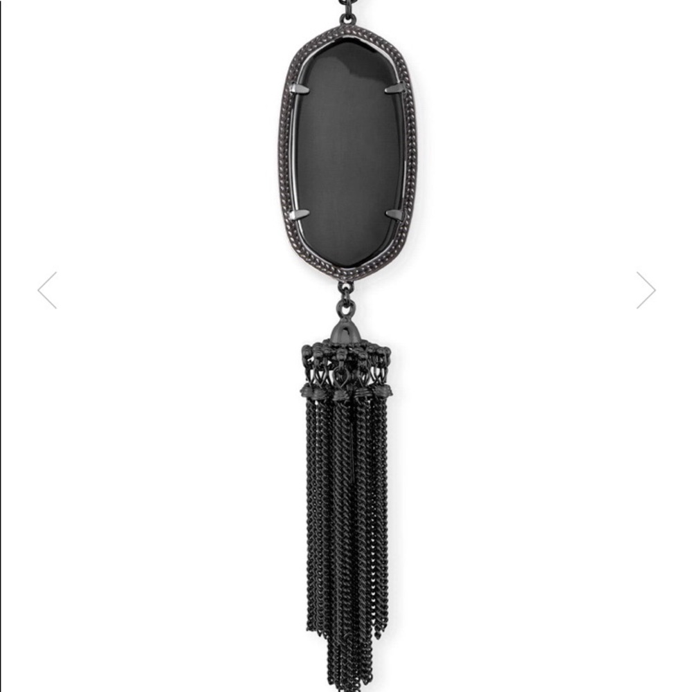 Kendra Scott Gunmetal Rayne Long Pendant Necklace